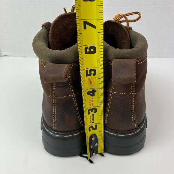 ROOTS TUFF Vintage Brown Leather Hiking/Work Lace-up Boots Chunky Sole Rugged - Picture 9 of 16